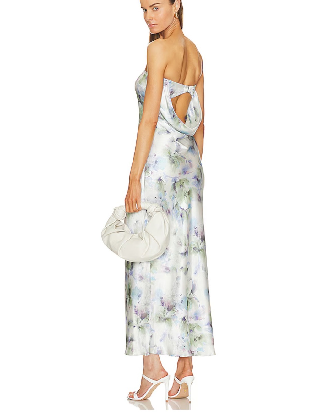 Bec + Bridge Moondance Strapless Dress in Watercolour Floral